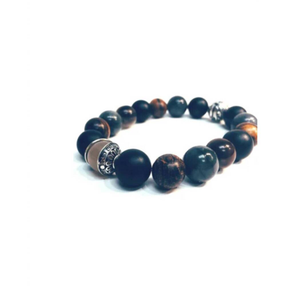 NEW JACQUELINE KENT women's natural stone horn of yak bracelet in black